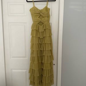 Gianni Bini
Grace Metallic Plisse Sweetheart Neck Cut-Out Tiered Dress